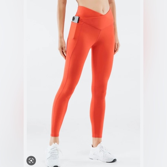 Fabletics Pants - Fabletics Oasis PureLuxe HW Crossover 7/8
Legging in Orange
